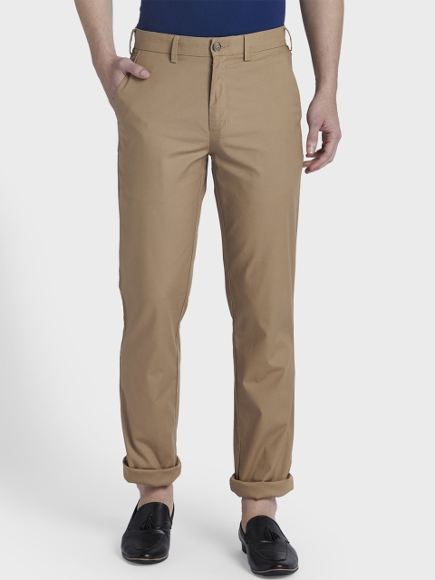 ColorPlus Men Khaki Regular Fit Solid Chinos