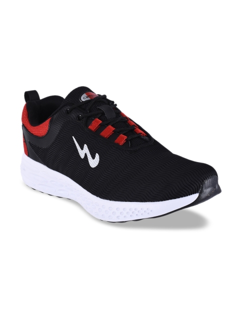 Campus Men Black Mesh Running Shoes
