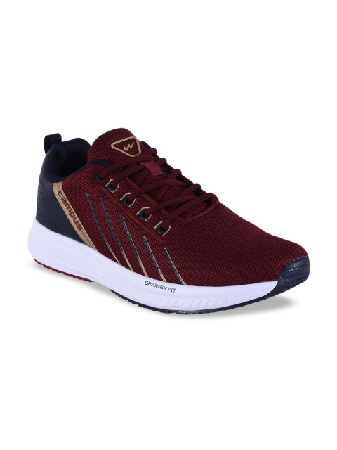 Campus Men Burgundy Mesh Running Shoes
