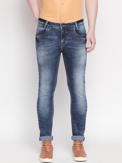 Mufti Men Blue Regular Fit Mid-Rise Clean Look Stretchable Jeans