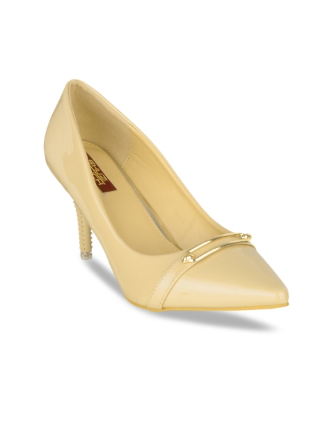 SHUZ TOUCH Women Beige Solid Pumps