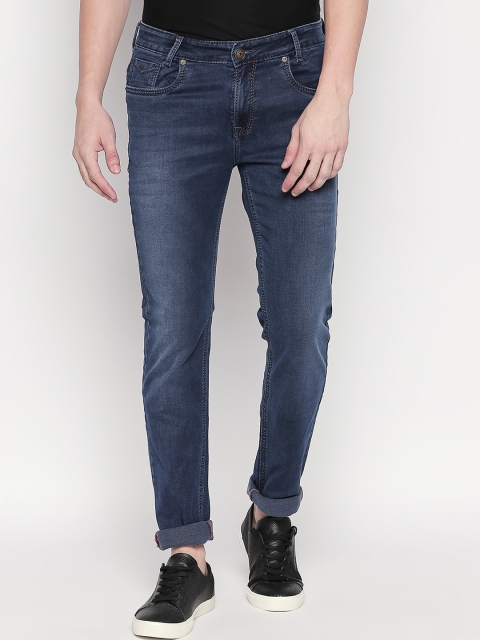 Mufti Men Blue Regular Fit Mid-Rise Clean Look Stretchable Jeans