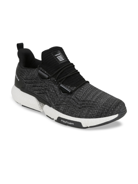 Campus Men Black Mesh Running Shoes