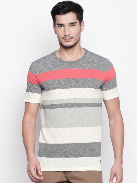 Urban Ranger by pantaloons Men Off-White Grey Melange Striped Round Neck Pure Cotton T-shirt
Urban Ranger by pantaloons Men Off-White Grey Melange Striped Round Neck Pure Cotton T-shirt