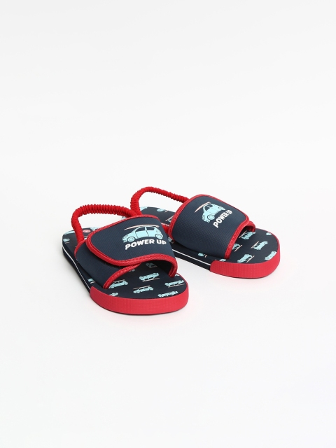 Fame Forever by Lifestyle Boys Navy Blue Printed Sliders