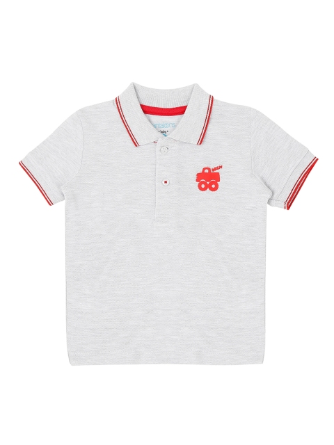 Pantaloons Baby Boys Grey Solid Polo Collar T-shirt