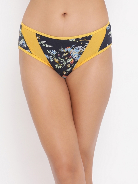 Clovia Women Navy Blue & Yellow Printed Mid-Rise Hipster Briefs With Mesh Insert PN2569A08
Clovia Women Navy Blue & Yellow Printed Mid-Rise Hipster Briefs With Mesh Insert PN2569A08