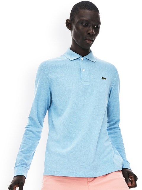 Lacoste Men Blue Printed Polo Collar T-shirt