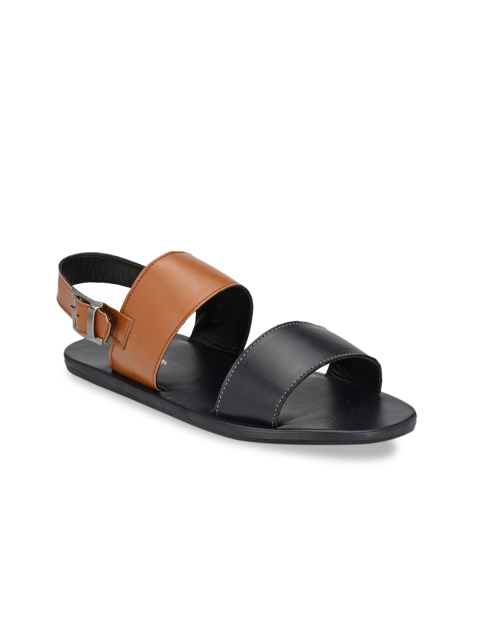 Big Fox Men Black & Tan Brown Comfort Sandals