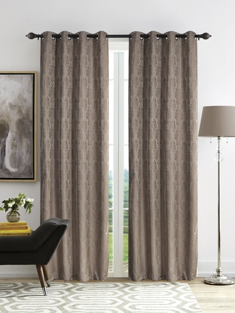 Deco Window Brown Set of 2 Curtain Curtains