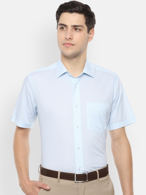 Van Heusen Men Blue Regular Fit Printed Formal Shirt