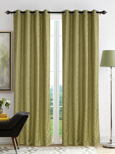 Deco Window Lime Green Set of 2 Curtains