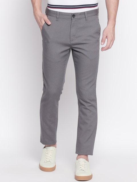 BYFORD by Pantaloons Men Grey Slim Fit Solid Regular Trousers