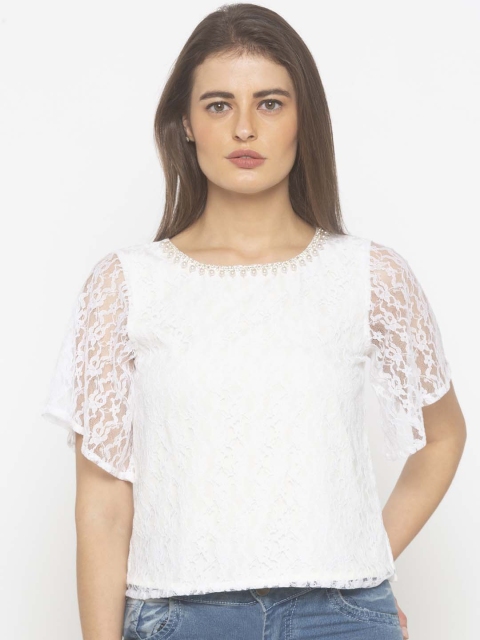 Iti Women Off-White Self Design Top