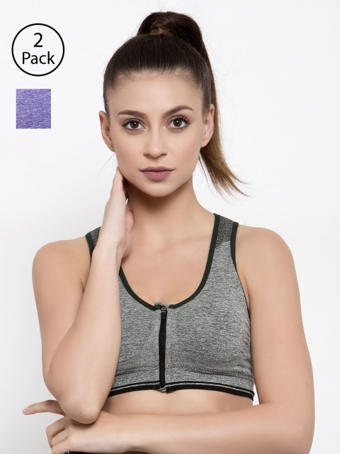 Friskers Pack of 2 Solid Non-Wired Lightly Padded Sports Bras O-3608-04-16, Grey
Friskers Pack of 2 Solid Non-Wired Lightly Padded Sports Bras O-3608-04-16, Grey