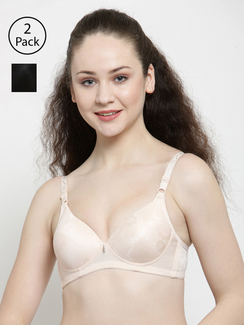 Friskers Pack of 2 Self Design Non-Wired Lightly Padded Push-Up Bras O-3322-01-28-32B, Beige
Friskers Pack of 2 Self Design Non-Wired Lightly Padded Push-Up Bras O-3322-01-28-32B, Beige