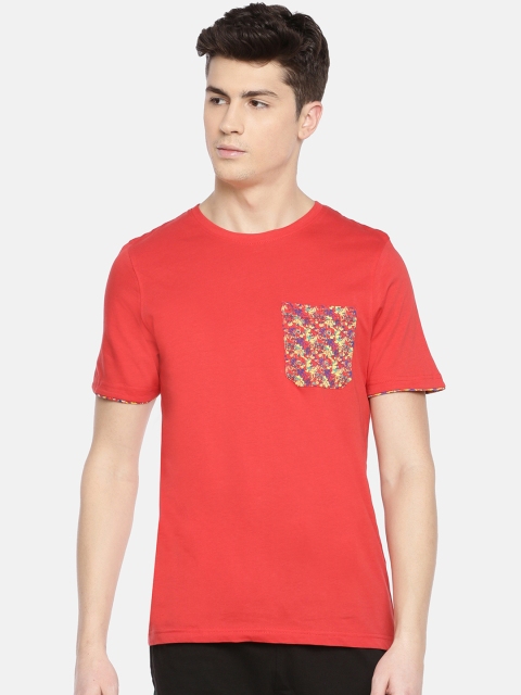 Dollar Bigboss Men Red Solid Lounge T-Shirt