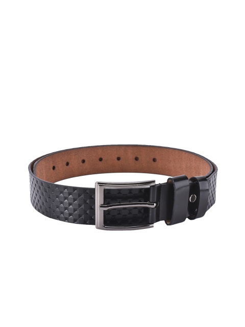BuckleUp Men Black Textured Belt