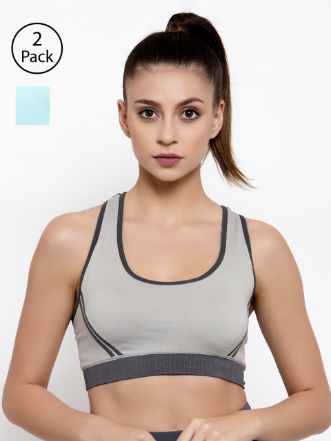 Friskers Pack of 2 Solid Non-Wired Lightly Padded Sports Bras O-3606-04-20-30B, Grey
Friskers Pack of 2 Solid Non-Wired Lightly Padded Sports Bras O-3606-04-20-30B, Grey