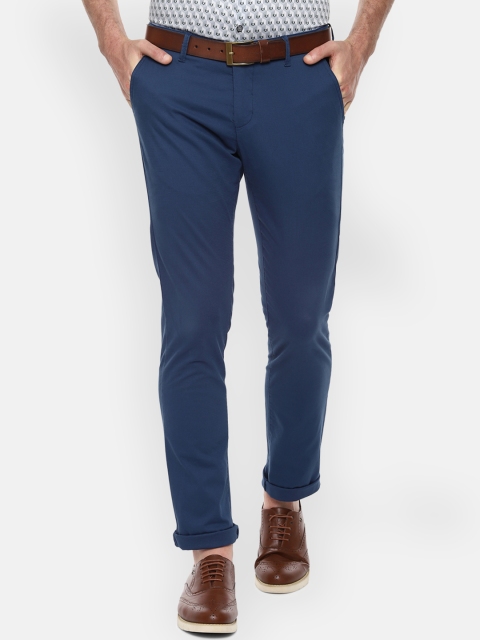 Van Heusen Sport Men Blue Slim Fit Self Design Chinos