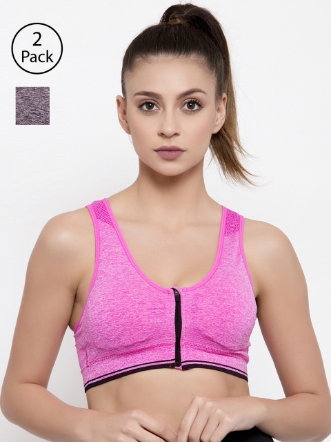 Friskers Pack of 2 Solid Non-Wired Lightly Padded Sports Bras O-3608-10-14-30B, Pink
Friskers Pack of 2 Solid Non-Wired Lightly Padded Sports Bras O-3608-10-14-30B, Pink