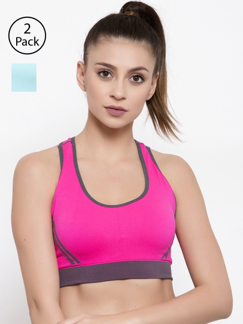 Friskers Pack of 2 Solid Non-Wired Lightly Padded Sports Bras O-3606-07-20-30B, Blue
Friskers Pack of 2 Solid Non-Wired Lightly Padded Sports Bras O-3606-07-20-30B, Blue