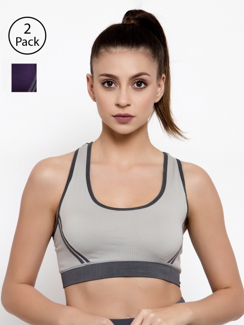 Friskers Pack of 2 Solid Non-Wired Lightly Padded Sports Bras O-3606-04-17-30B, Purple
Friskers Pack of 2 Solid Non-Wired Lightly Padded Sports Bras O-3606-04-17-30B, Purple