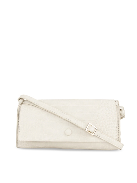 People Cream-Coloured Textured Sling Bag
