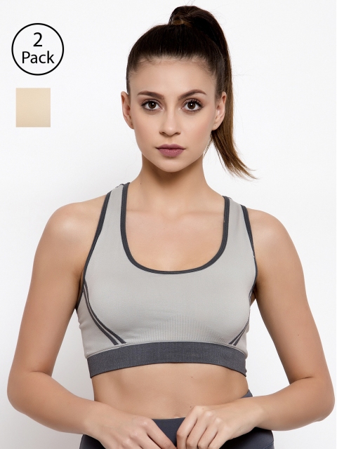 Friskers Pack of 2 Solid Non-Wired Lightly Padded Sports Bras O-3606-04-09-30B, Beige
Friskers Pack of 2 Solid Non-Wired Lightly Padded Sports Bras O-3606-04-09-30B, Beige