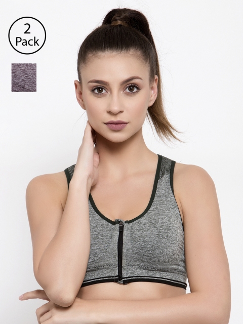 Friskers Pack of 2 Solid Non-Wired Lightly Padded Sports Bras O-3608-04-14-30B, Grey melange
Friskers Pack of 2 Solid Non-Wired Lightly Padded Sports Bras O-3608-04-14-30B, Grey melange