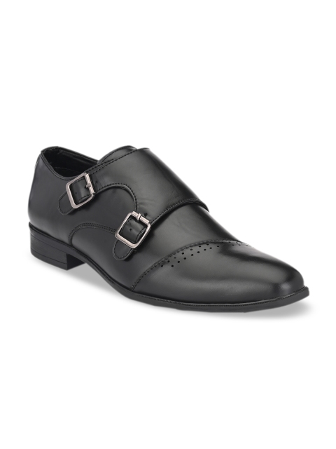 Big Fox Men Black Solid Formal Monks