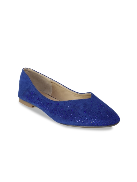 ELLE Women Blue Embellished Ballerinas