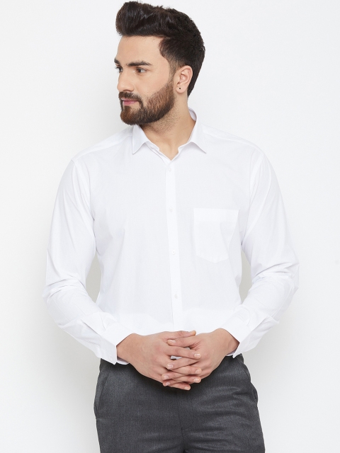 Canary London Men White Smart Regular Fit Solid Formal Shirt