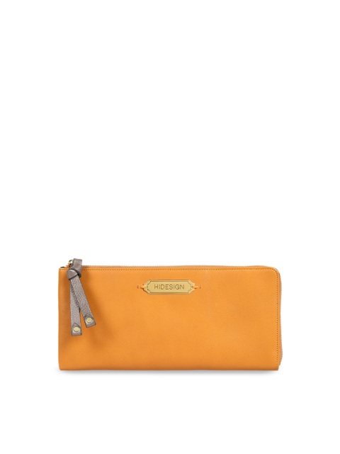Hidesign Women Tan Brown Solid Zip Around Wallet