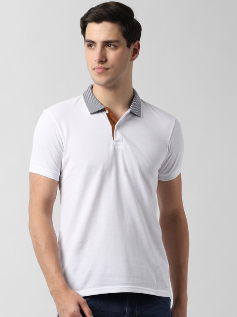 Peter England Casuals Men White Solid Slim Fit Polo Collar T-shirt 
Peter England Casuals Men White Solid Slim Fit Polo Collar T-shirt