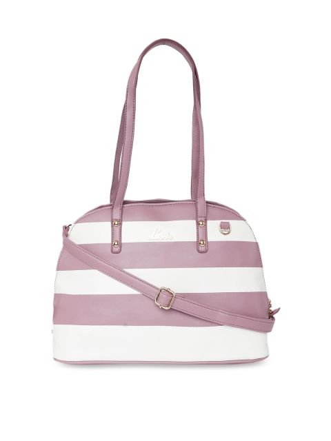 Lavie Mauve & White Striped Shoulder Bag