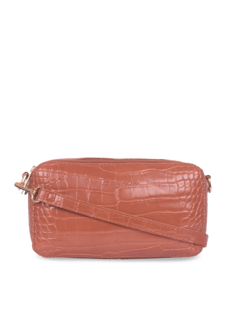 Bagkok Tan Brown Textured Sling Bag