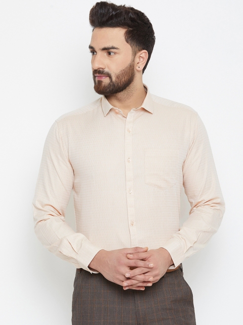 Canary London Men Beige Smart Slim Fit Solid Formal Shirt