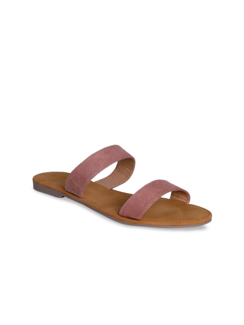 PANAHI Women Mauve Solid Open Toe Flats