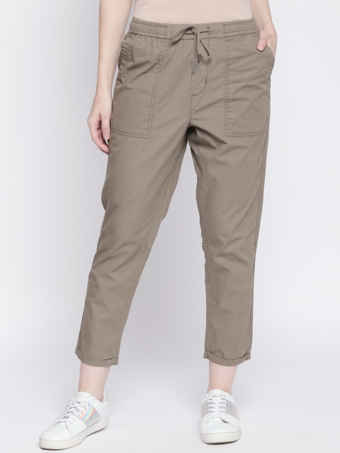 Honey by Pantaloons Women Brown Regular Fit Solid Peg Trousers