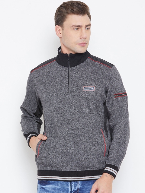Duke Men Grey Solid Sweatshirt