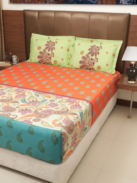 GRES HOME Multicoloured Ethnic Motifs 210 TC Cotton 1 King Bedsheet with 2 Pillow Covers, Multi
GRES HOME Multicoloured Ethnic Motifs 210 TC Cotton 1 King Bedsheet with 2 Pillow Covers, Multi