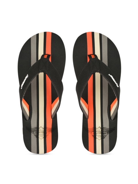Solethreads Men Black Striped Thong Flip-Flops