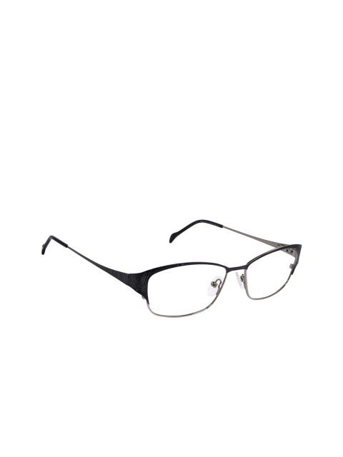 David Blake Unisex Black Solid Full Rim Oval Frames