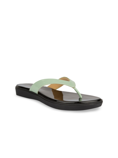 SOLES Women Sea Green Solid Open Toe Flats