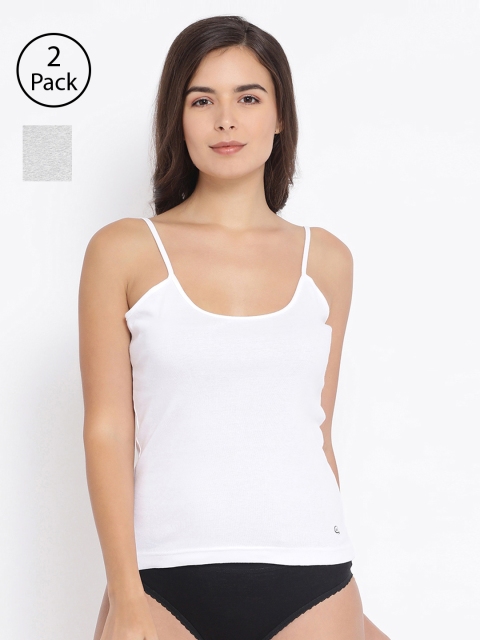 Macrowoman W-Series Women Pack of 2 Solid Camisoles MW2311, White