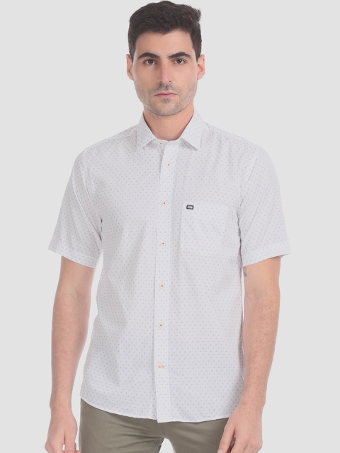 Arrow Sport Men Off-White & Grey Regular Fit Printed Casual Shirt