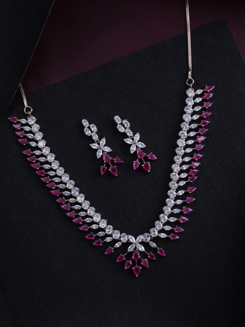 Studio Voylla Rose Gold-Plated Pink & White CZ Stone-Studded Handcrafted Jewellery Set
Studio Voylla Rose Gold-Plated Pink & White CZ Stone-Studded Handcrafted Jewellery Set