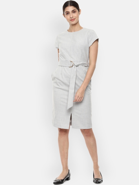 Van Heusen Woman Women Grey Solid Sheath Dress