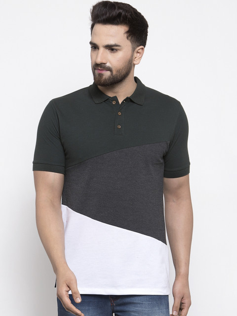 Kalt Men Grey Colourblocked Polo Collar T-shirt 
Kalt Men Grey Colourblocked Polo Collar T-shirt